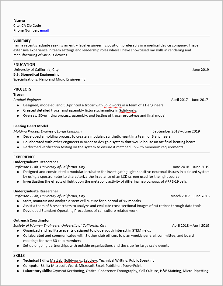 Resume Sample for Recent Graduate with Entry Level Expirience Recent Engineering Graduate Looking for An Entry Level Position Resumes