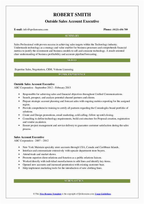 Resume Samples for Account Executive In Sales Sales Account Executive Resume Samples
