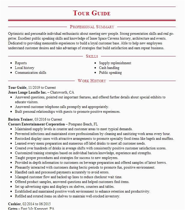 Resume Samples for Travel and tourism tour Guide Resume Example Travel and tourism Resumes