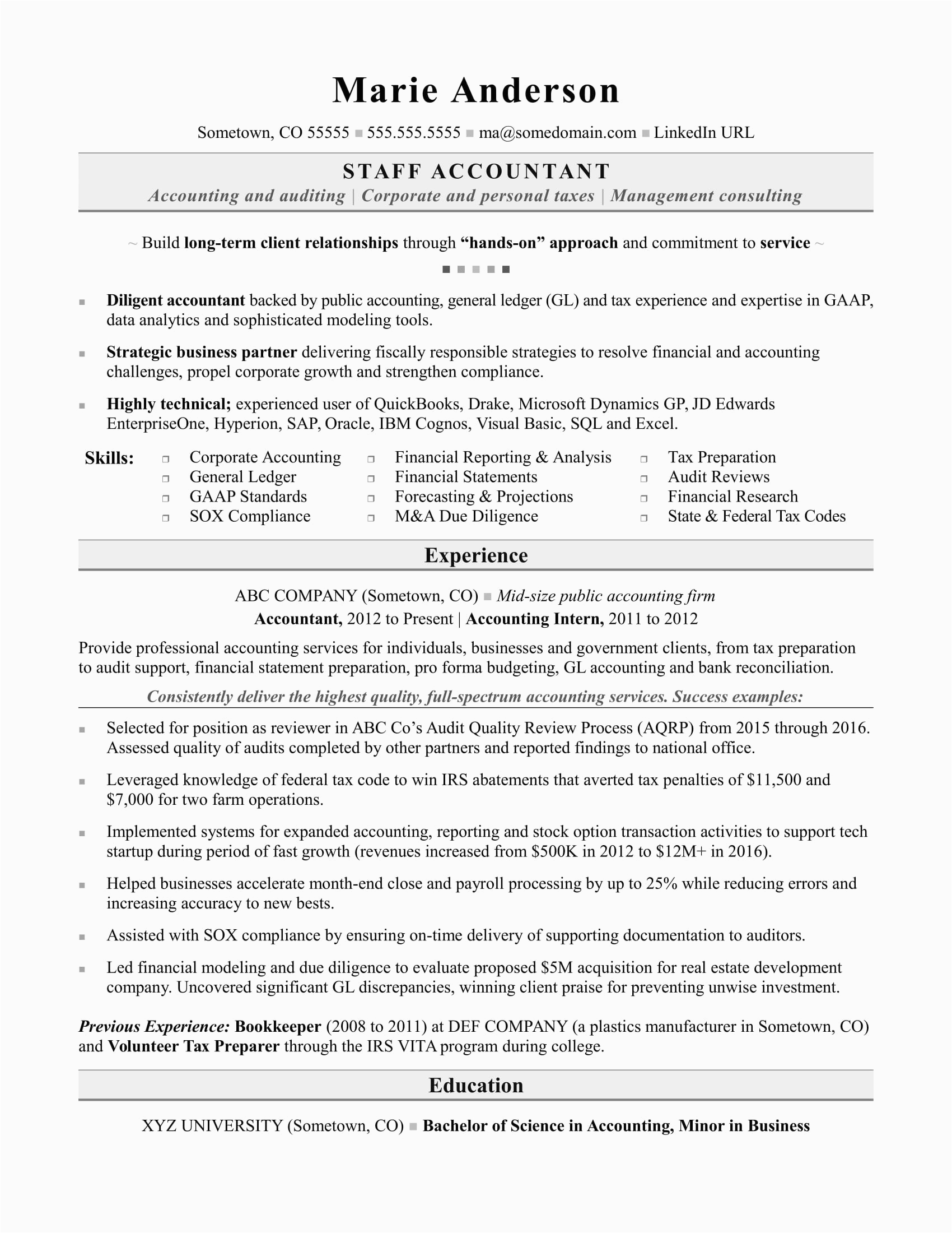 Resume Samples for Us Accounting Jobs Accountant Resume