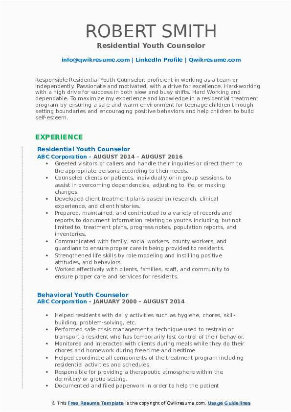Resume Samples for Youth Development Counselor Youth Counselor Resume Samples