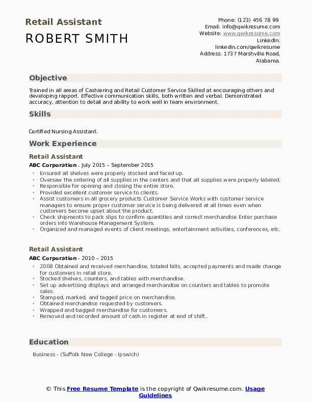 Sales associate Resume Objective No Experience Samples Retail Resume Template No Experience Resmud