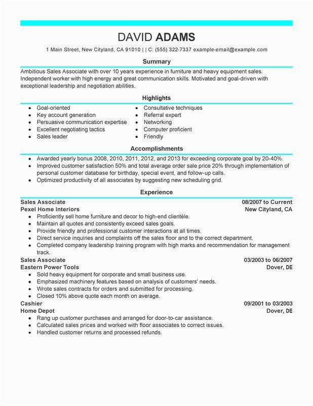 Sales associate Resume Sample without Experience Retail Sales associate Resume Resume Template
