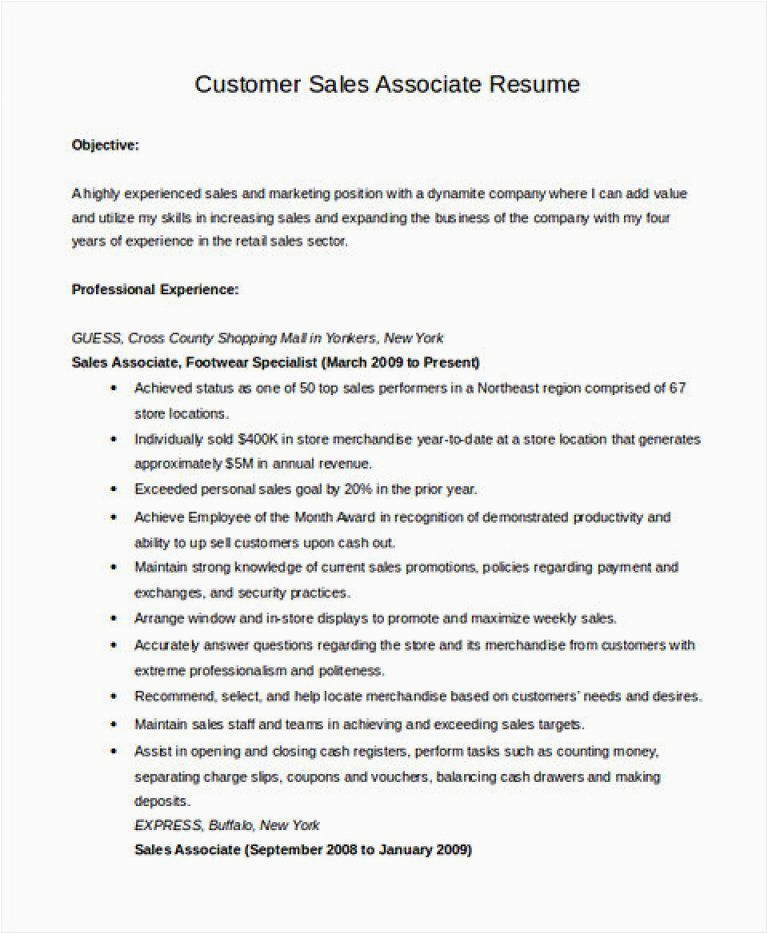 Sales associate Resume Sample without Experience Sales associate Resume No Experience Mryn ism