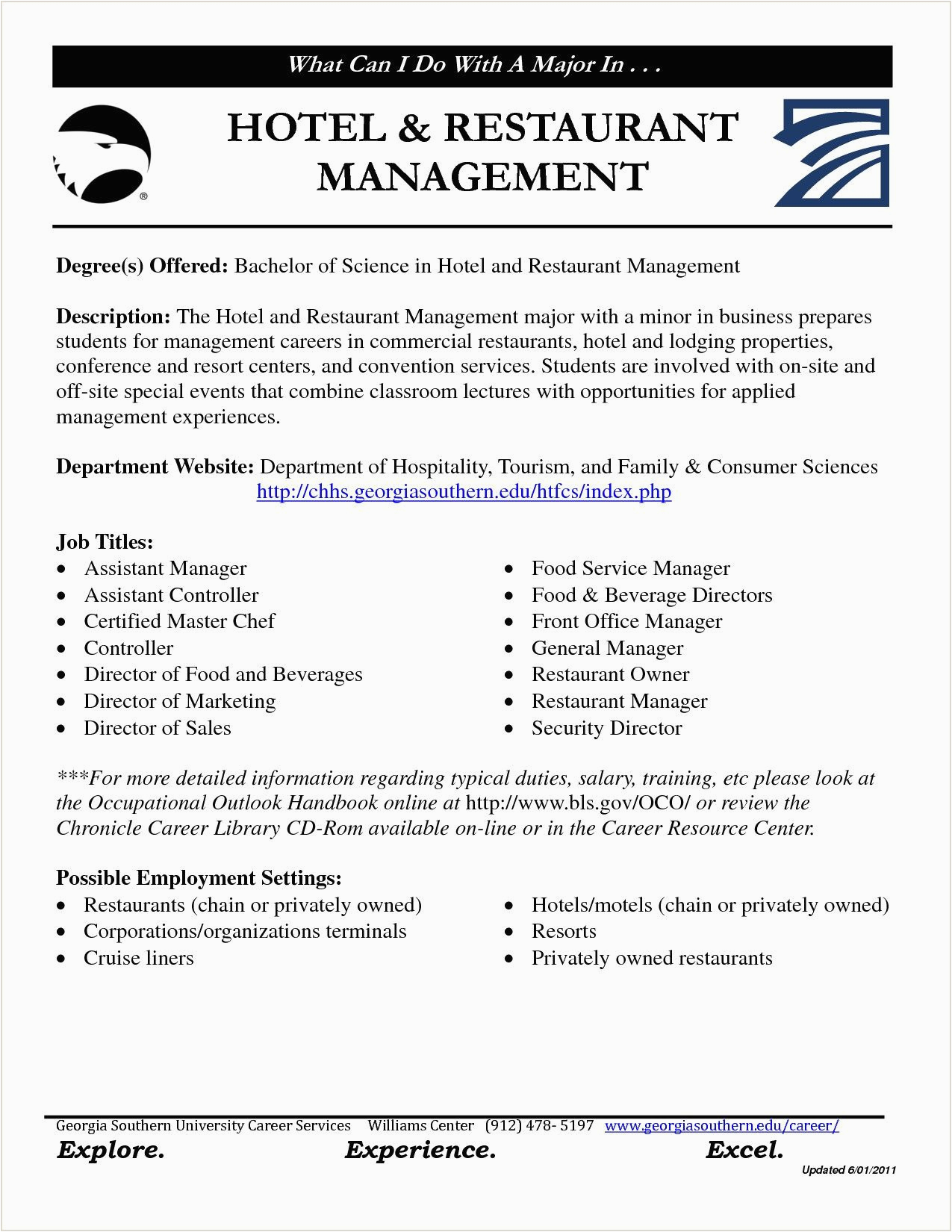 Sample Career Objective In Resume for Hotel and Restaurant Management Cv format for Fresher Hotel Management