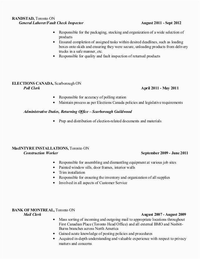 Sample Copy Of A Good Resume Ken Radcliffe S Good Copy Resume