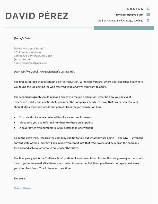 Sample Copy Of Resume Cover Letter Free Cover Letter Template for Your Resume Copy & Paste