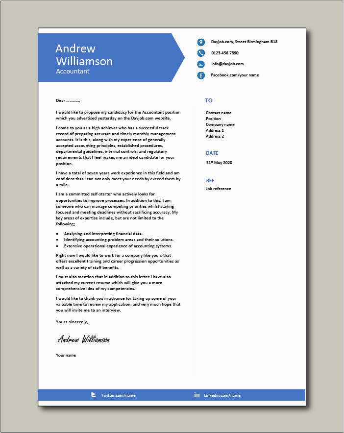 Sample Cover Letter and Resume for Accountant Free Accountant Resume 1 Cv Template