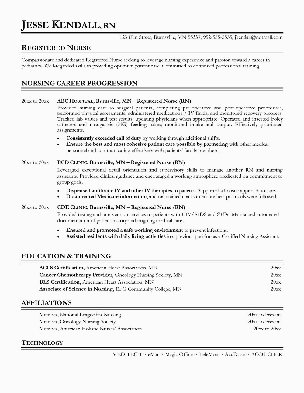 Sample Functional Resume for Registered Nurse Cv Template for Registered Nurse