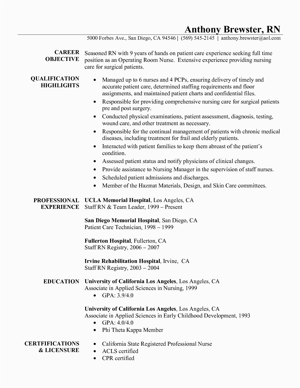 Sample Functional Resume for Registered Nurse Fill In the Blank Nursing Resume Best Resume Examples