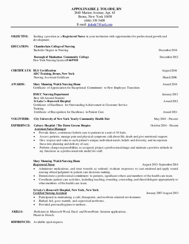 Sample Functional Resume for Registered Nurse Rn Resume 2