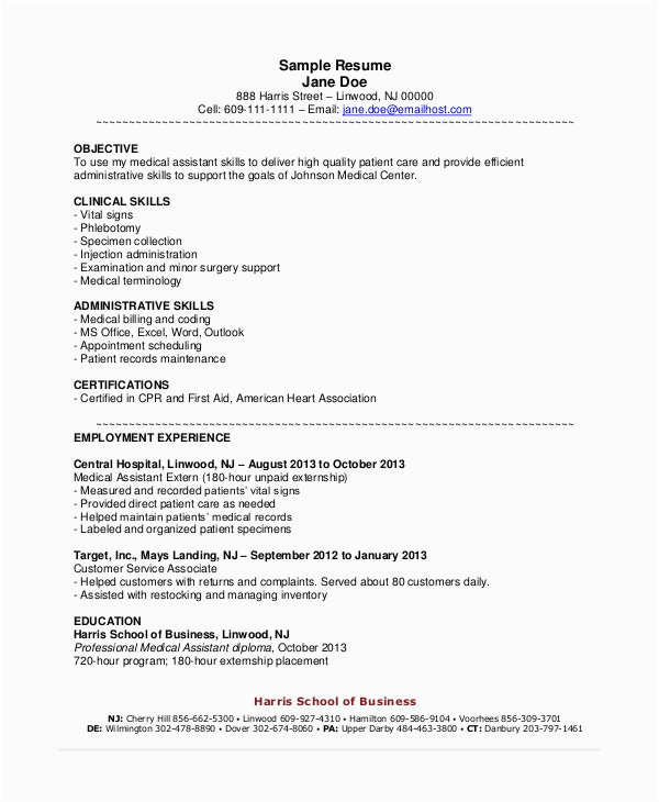 Sample Objectives for Resume for Medical assistant 18 Sample Resume Objectives Pdf Doc
