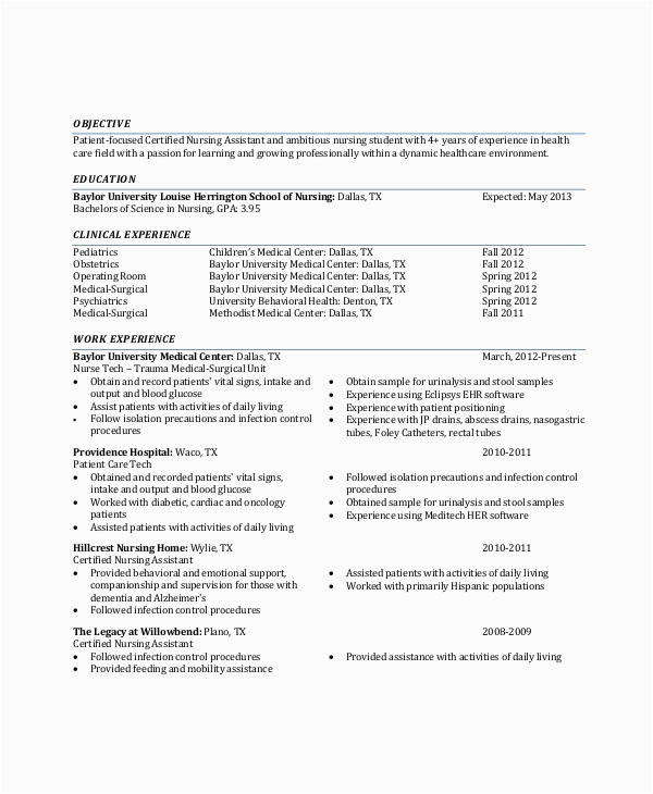 Sample Objectives for Resume for Students Free 6 Sample Resume Objective Templates In Pdf