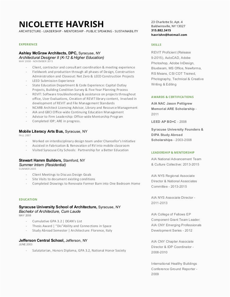 Sample Of Resume for Miss America Nicolette Havrish Resume & Sample Pages