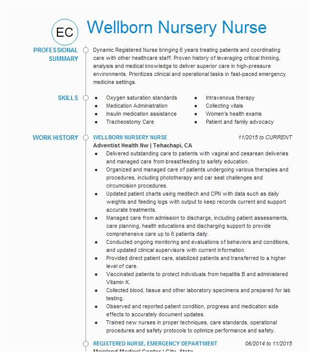 Sample Of Resume for New Born Baby Newborn Nursery Nurse Resume Example the Womans Hospital Texas