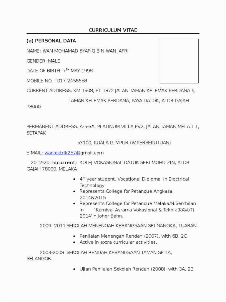 Sample Of Resume for Ojt Customs Administration Ojt Resume