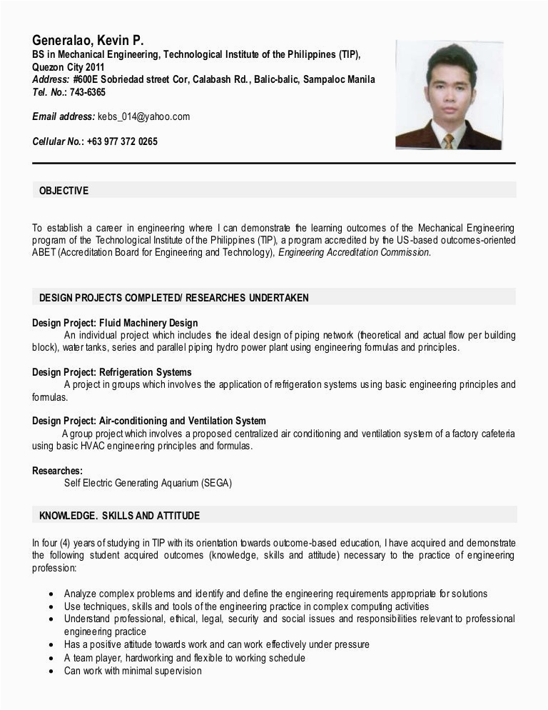 Sample Of Resume for Ojt Customs Administration Ojt Resume