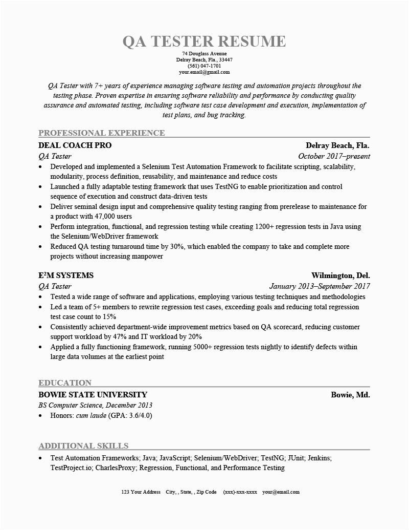Sample Qa Resume with Healthcare Experience Qa Tester Resume [sample Writing Tips]
