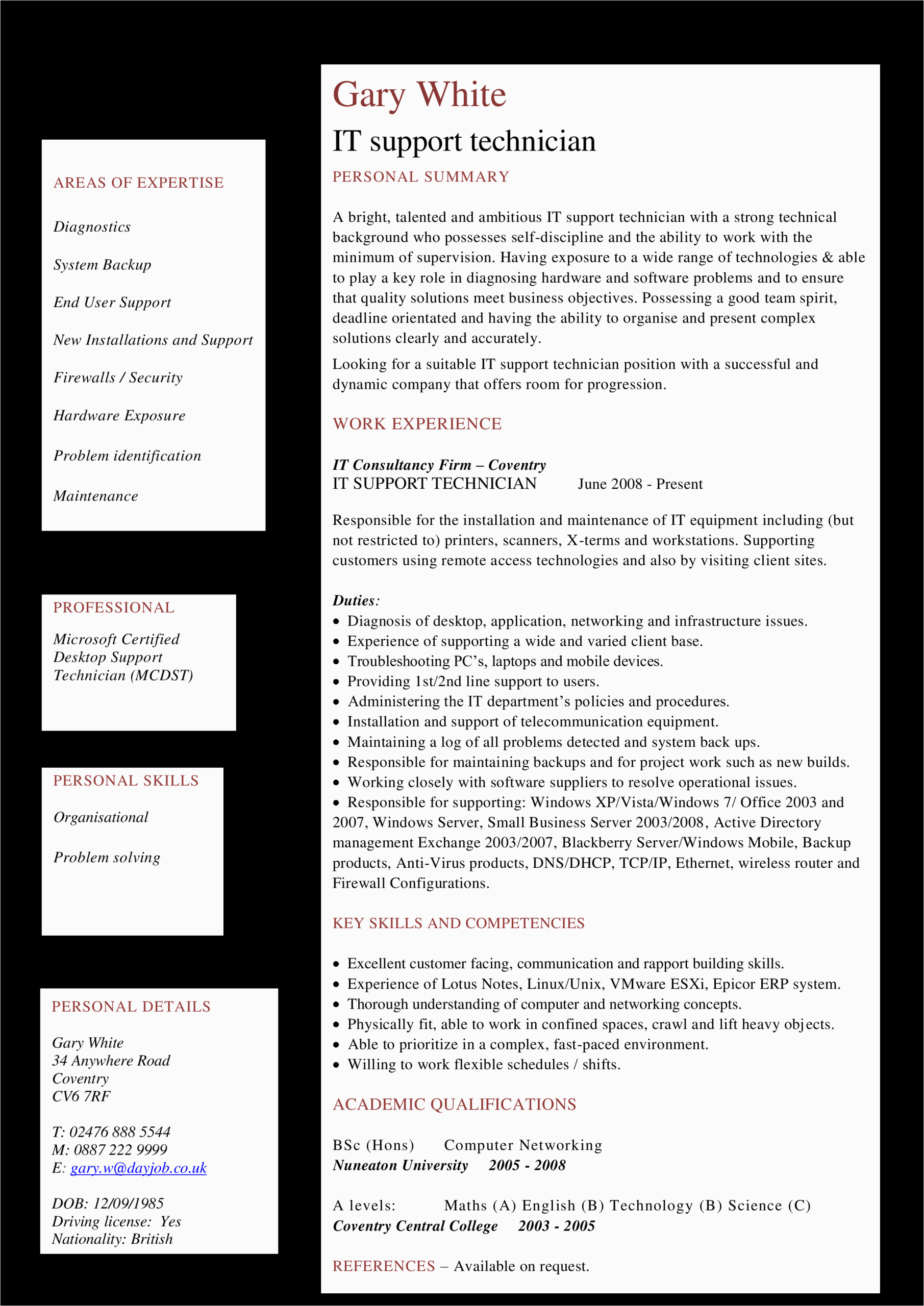Sample Resume for A New Career How to Write An It Technician Resume that Will Impress when You are