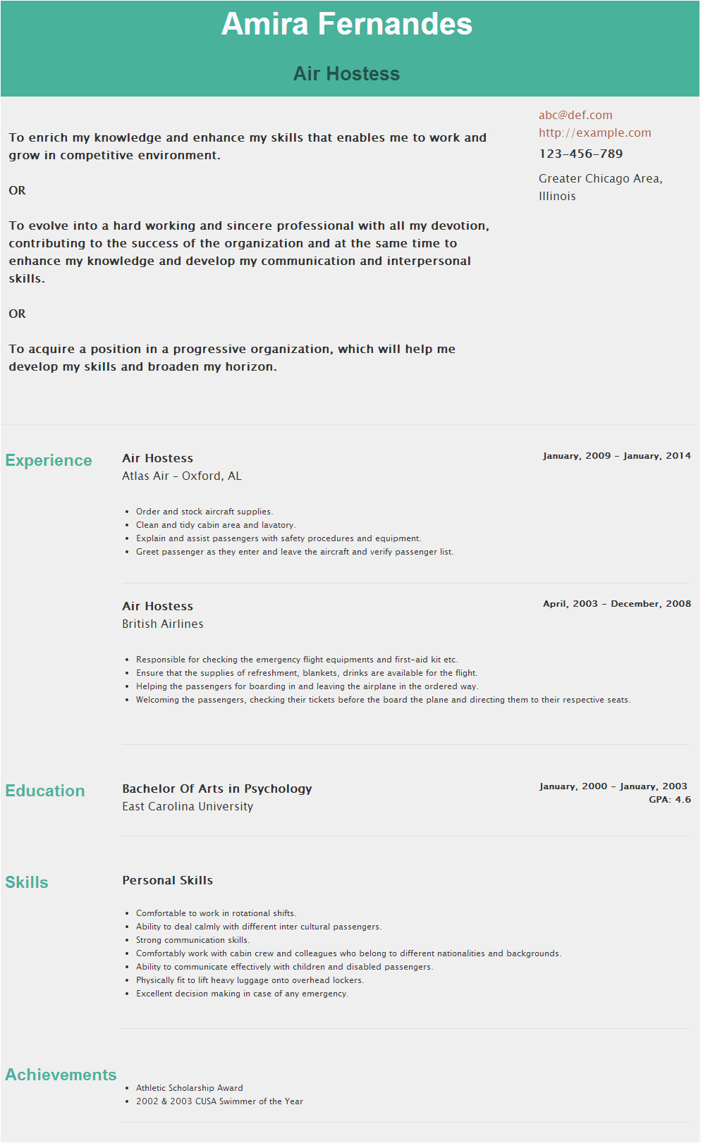 Sample Resume for Air Hostess Fresher Resume for Air Hostess Hostess