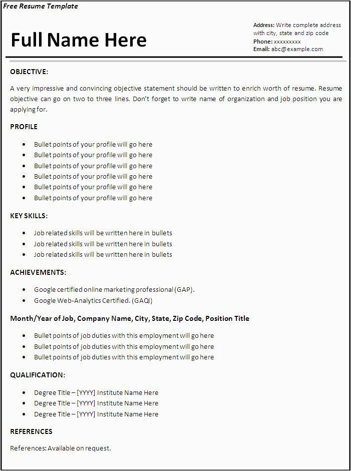 Sample Resume for All Types Of Jobs Resume Sample for Employment