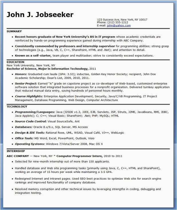 Sample Resume for An Entry Level Computer Programmer Sample Puter Programmer Resume Entry Level