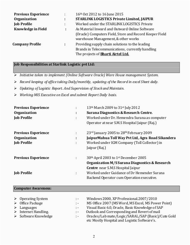 Sample Resume for Back Office Operations Abid Ali Resume for Back Office & Operation Executive Updated 09 09 2…