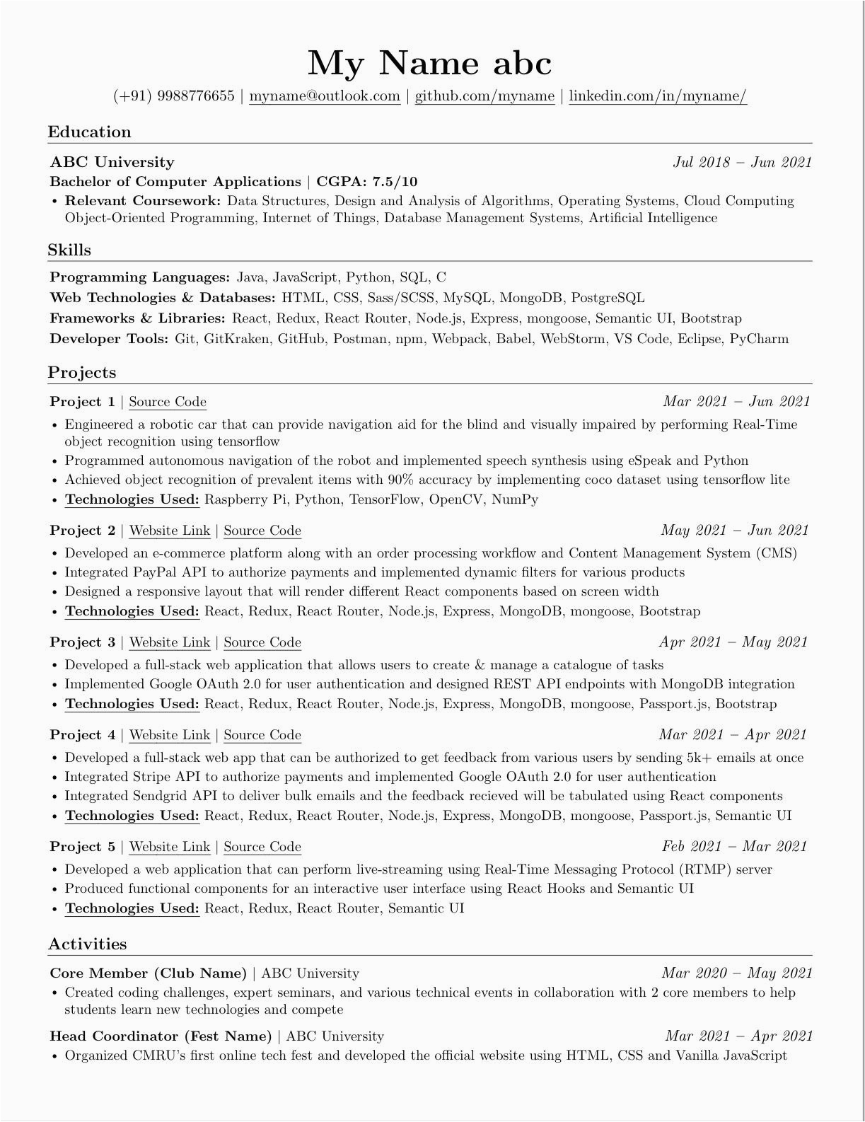 Sample Resume for Computer Science Fresh Graduate Reddit New Grad Resume Review Puter Science Resumes