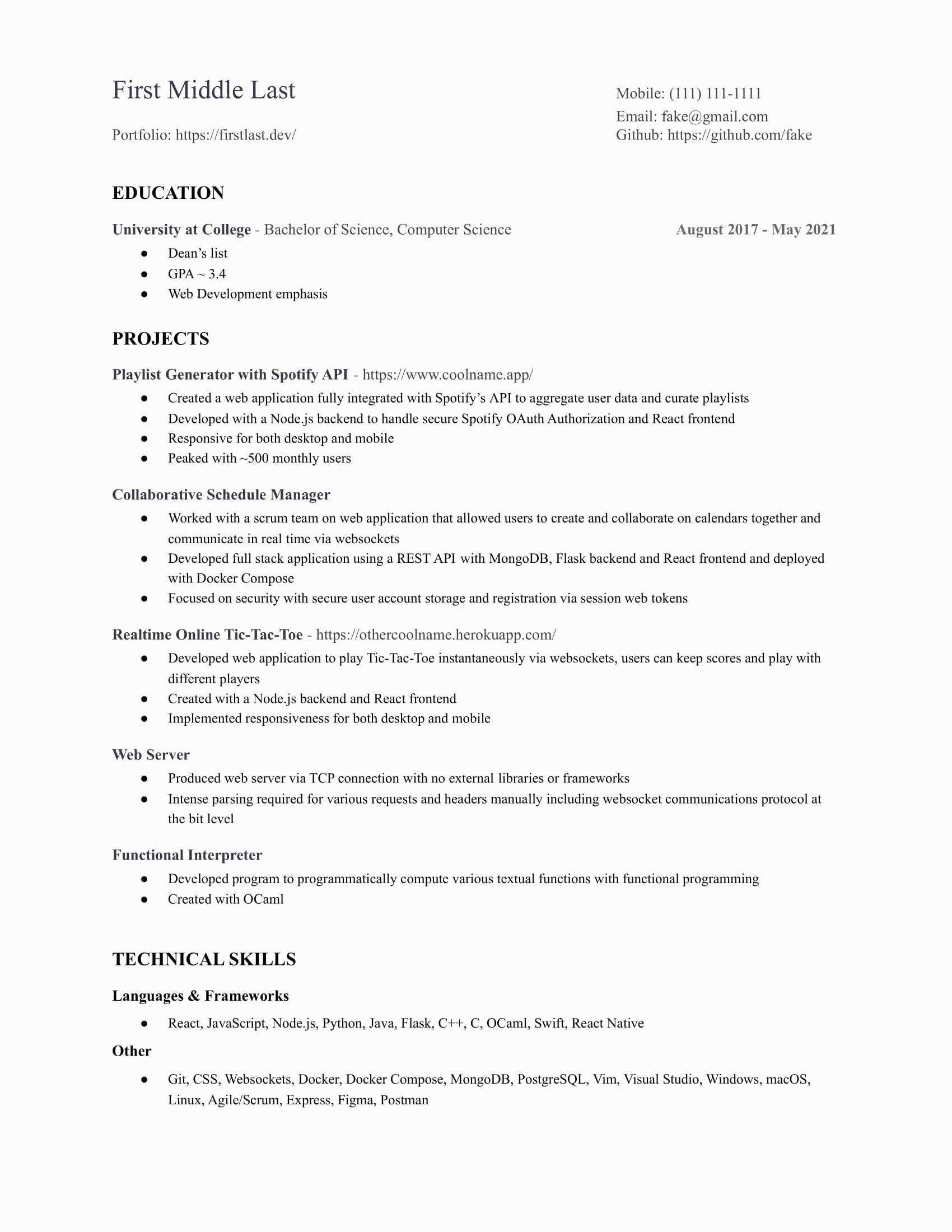 Sample Resume for Computer Science Fresh Graduate Reddit Puter Science Graduate with No Internships Feedback Needed
