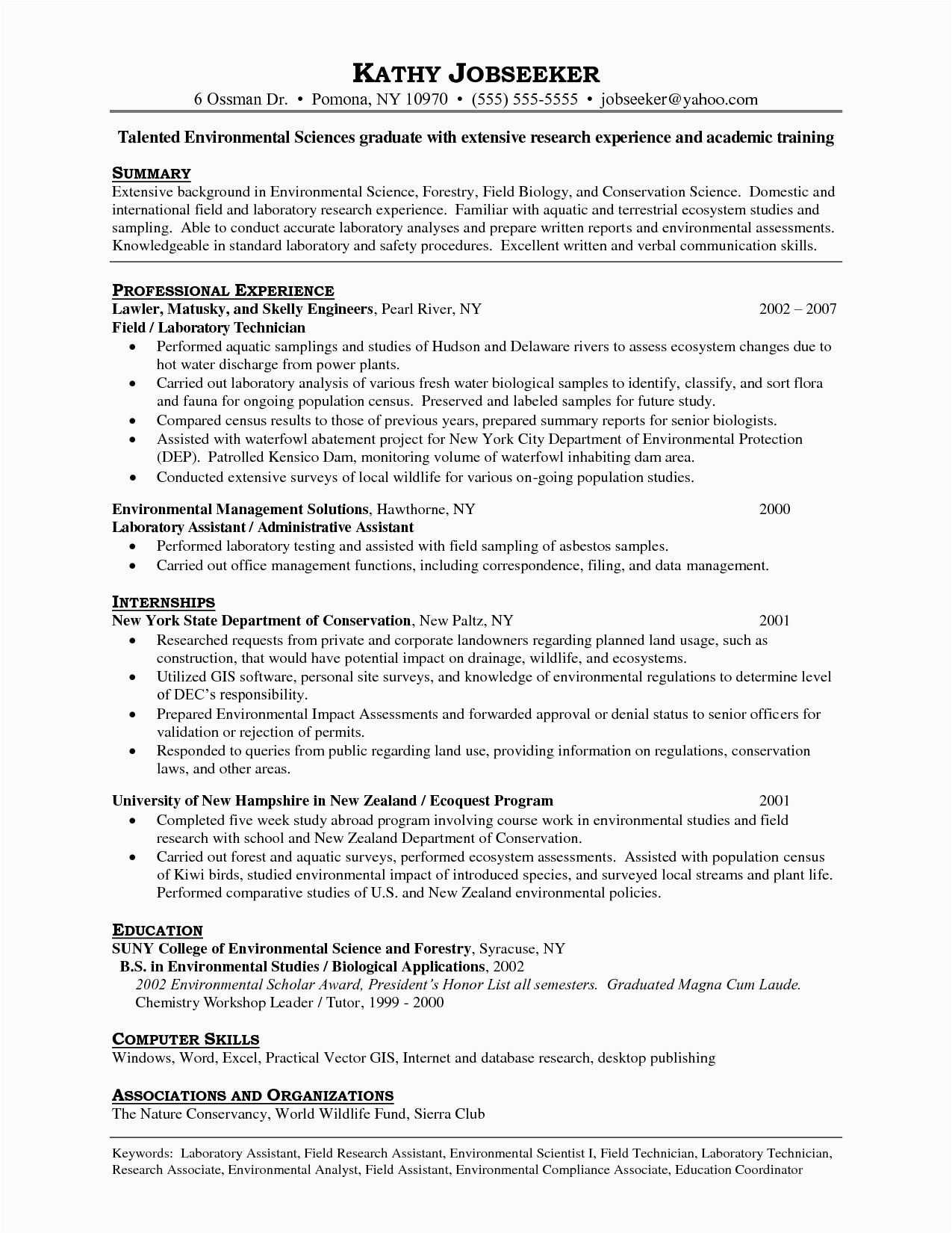 Sample Resume for Entry Level Lab Technician Laboratory Technician Resume – Emmamcintyrephotography