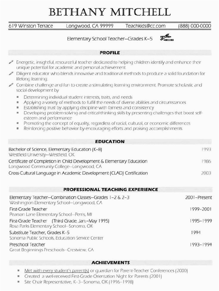 Sample Resume for First Time Teacher Applicant √ 20 First Time Teacher Resume In 2020