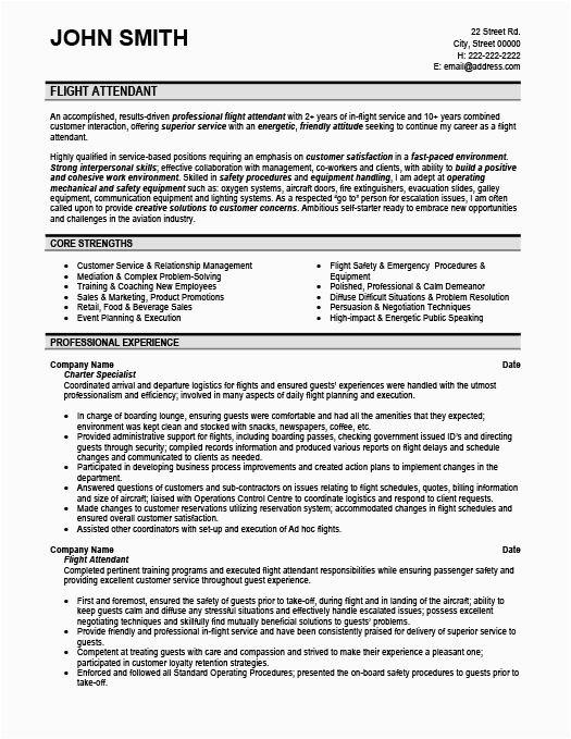Sample Resume for Flight attendant without Experience Flight attendant Cover Letter Sample No Experience