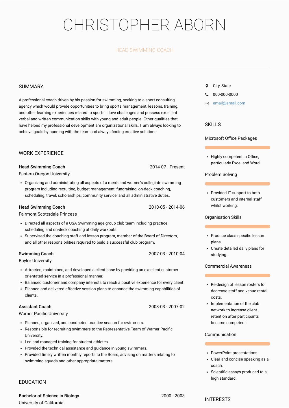 Sample Resume for Football Coaching Position Head Coach Resume Samples and Templates