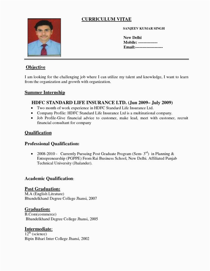 Sample Resume for It Jobs In India Resume format India Resumeformat