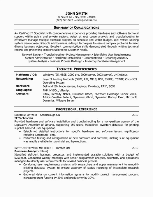 Sample Resume for It Professionals In Usa format top It Resume Templates & Samples