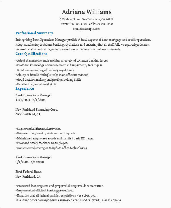 Sample Resume for Operations Manager In Banking Free 52 Manager Resume Samples In Psd Ms Word