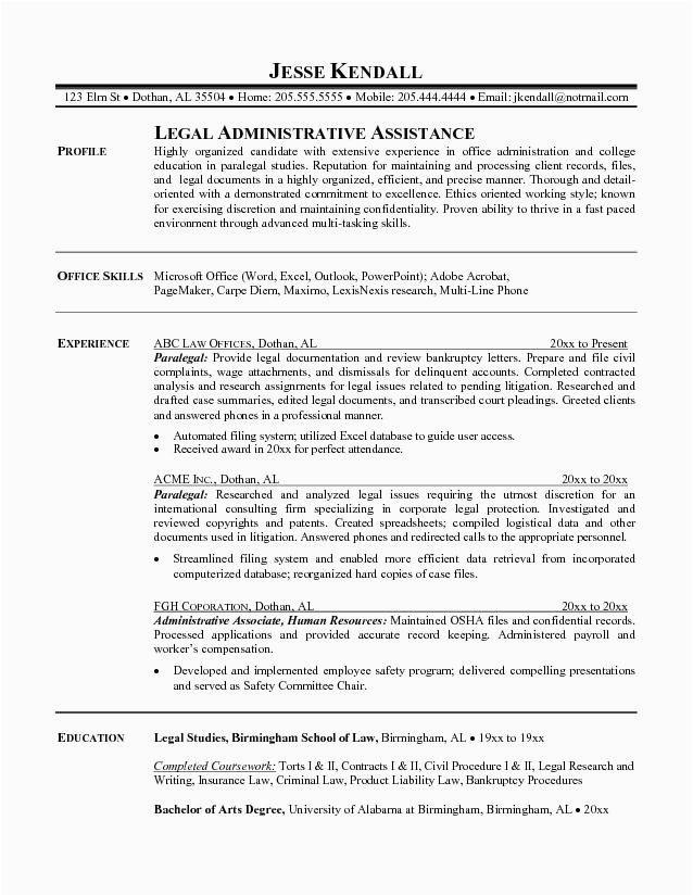 Sample Resume for Paralegal with No Experience Paralegal Resume Google Search