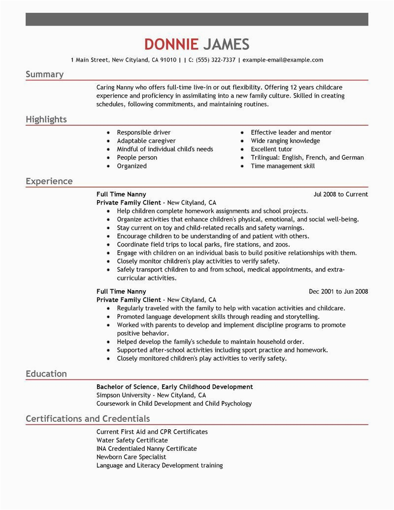 Sample Resume for Part Time Job In Canada Resume format for Part Time Job In Canada Resume
