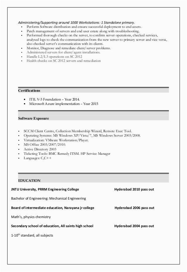 Sample Resume for Sccm Patching Update Prashanth Mallampally Sccm Resume [1]