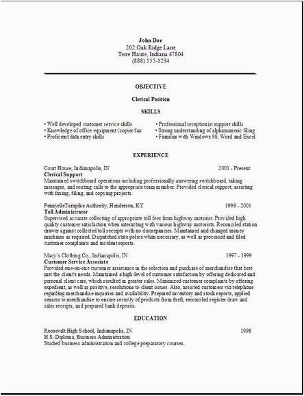 Sample Resume for School Clerical Position Clerical Resume Examples Samples Free Edit with Word