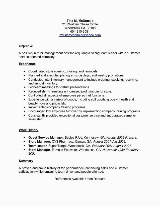 Sample Resume for toys R Us assistant Manager toys R Us Resume Examples Resume Examples