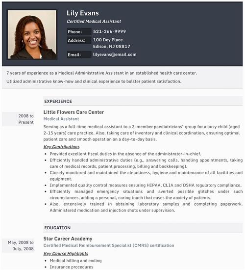 Sample Resume format with Photo attached Resume Templates Professional Cv formats