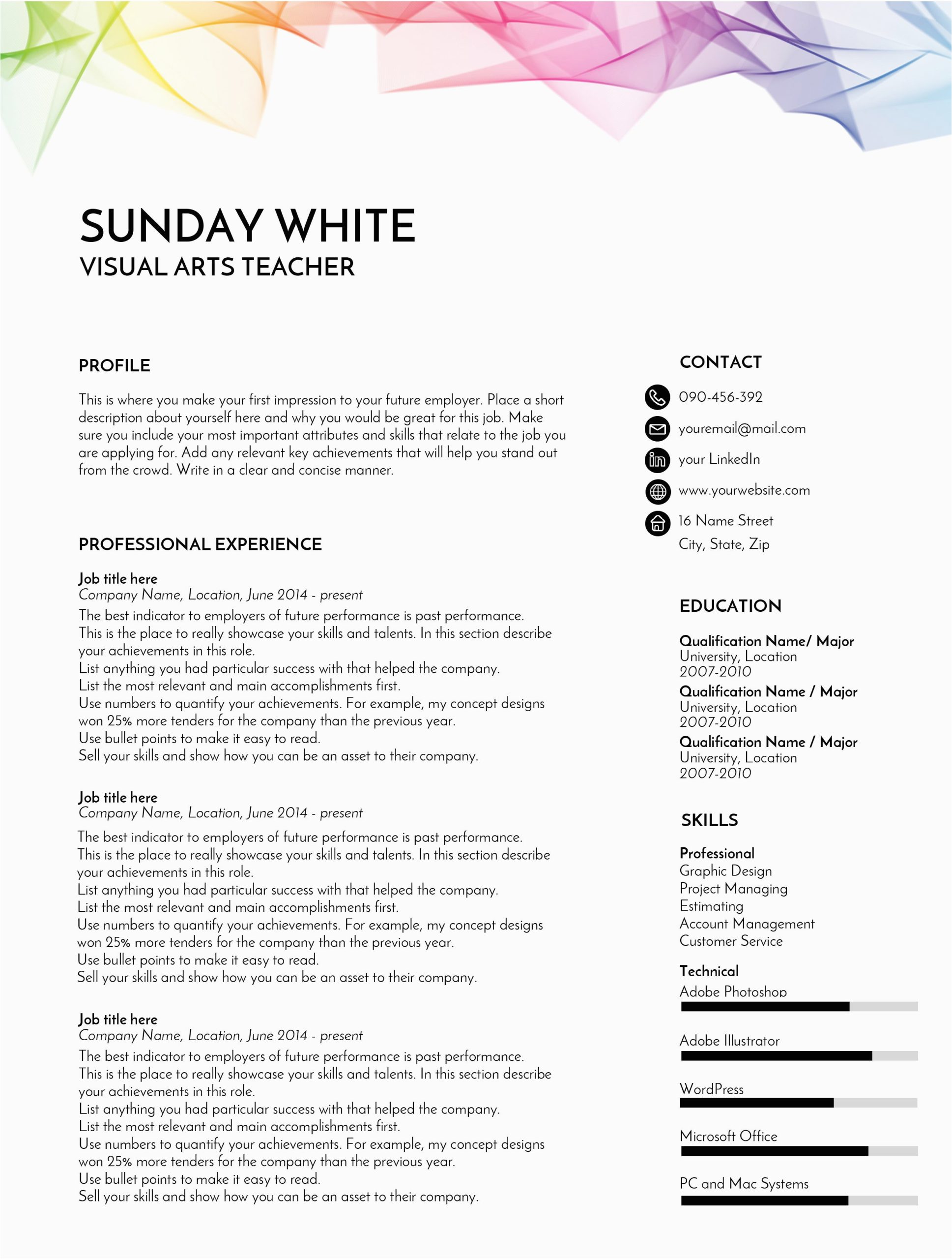 Sample Resume where I Can Utilize My Resume Template Cv Template Cv Design Rainbow