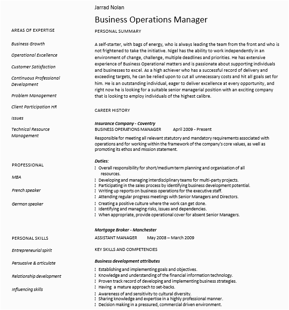 Sample Resume with Achievements Business Operations 7 Operations Manager Resume