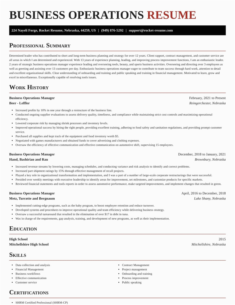 Sample Resume with Achievements Business Operations Business Operations Manager Resumes