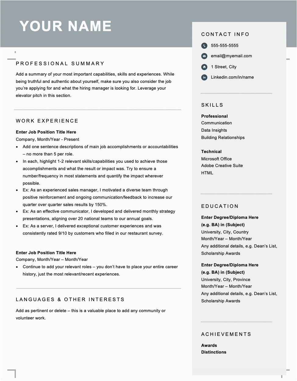 Sample Resumes for Jobs In Canada Canadian Resume & Cover Letter format Tips & Templates