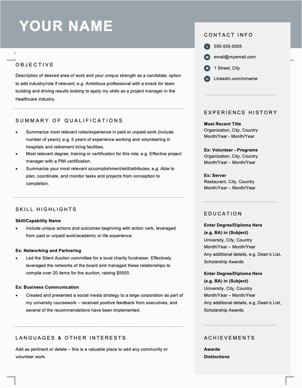 Sample Resumes for Jobs In Canada Canadian Resume & Cover Letter format Tips & Templates