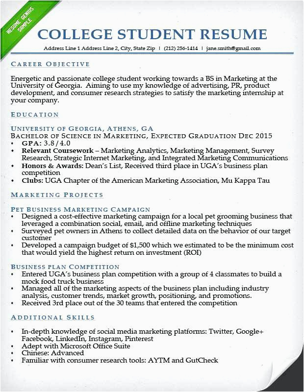 Sample Student Resume for College Application Resume format for College Students College Admissions Resume Examples