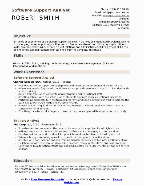 Technical software Support Analyst Sample Resume software Support Analyst Resume Samples