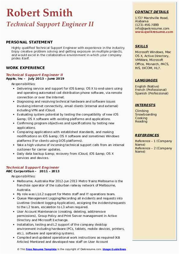 Technical Support Engineer Freshers Resume Samples Technical Skills In Resume for It Freshers Best Puter Skills for A